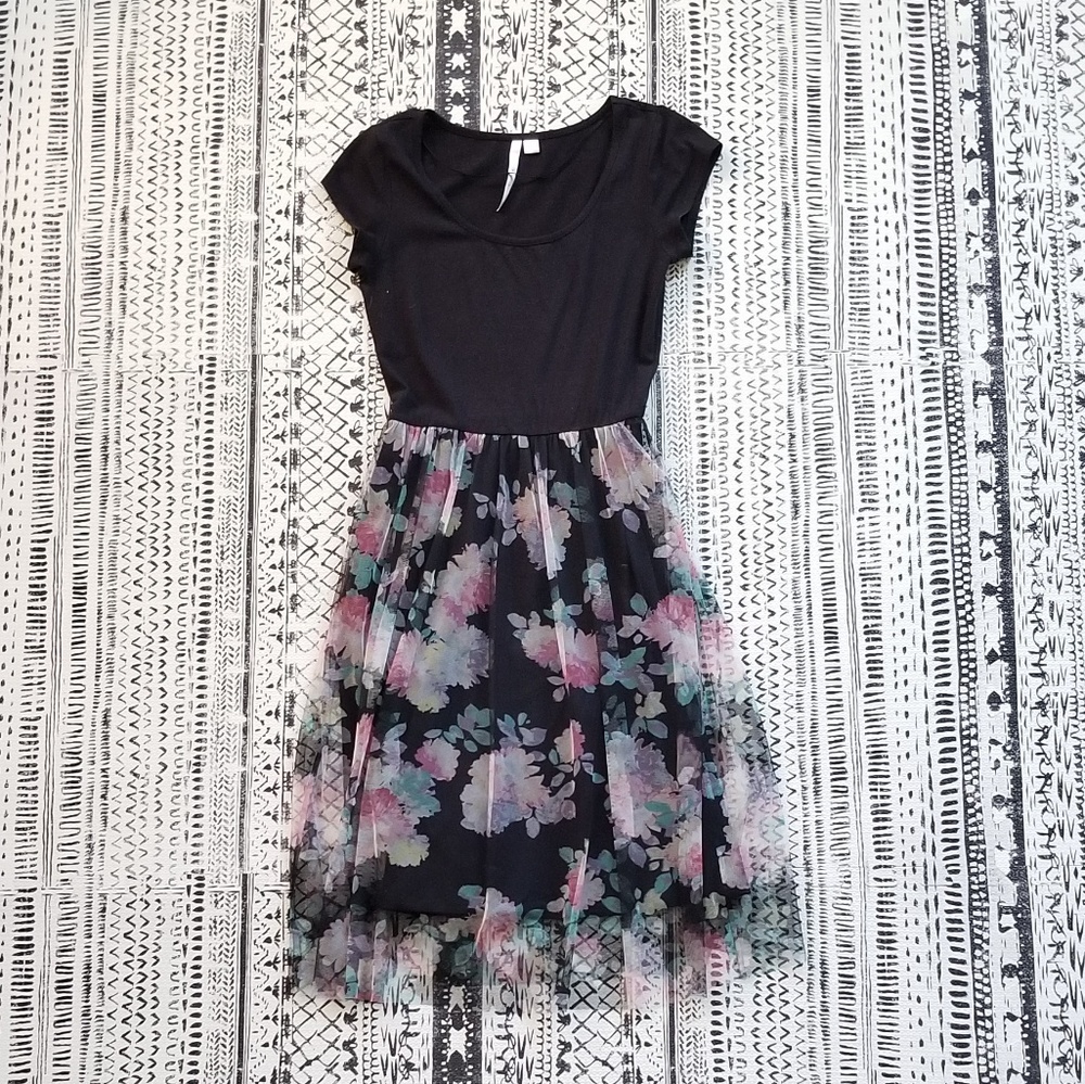 Black and floral dress